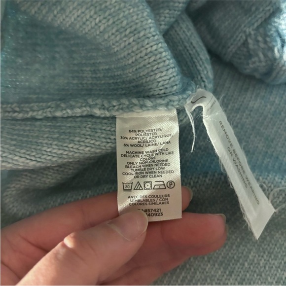 Pale Blue Cable Knit Sweater - Picture 6 of 6